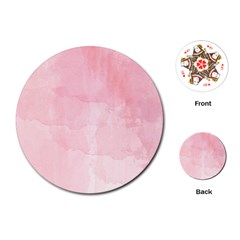 Pink Blurry Pastel Watercolour Ombre Playing Cards Single Design (round) by Lullaby