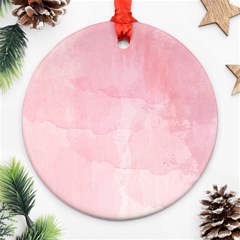 Pink Blurry Pastel Watercolour Ombre Round Ornament (two Sides)