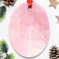 Pink Blurry Pastel Watercolour Ombre Oval Ornament (two Sides)