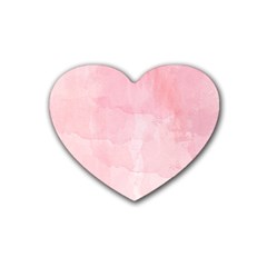 Pink Blurry Pastel Watercolour Ombre Heart Coaster (4 Pack)  by Lullaby