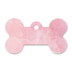 Pink Blurry Pastel Watercolour Ombre Dog Tag Bone (one Side)