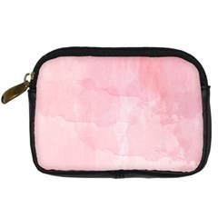 Pink Blurry Pastel Watercolour Ombre Digital Camera Leather Case by Lullaby