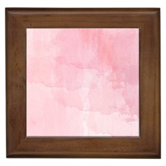 Pink Blurry Pastel Watercolour Ombre Framed Tile by Lullaby