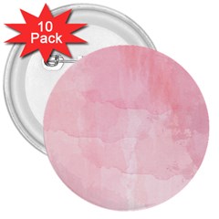 Pink Blurry Pastel Watercolour Ombre 3  Buttons (10 Pack)  by Lullaby