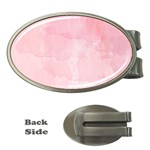 Pink blurry pastel watercolour ombre Money Clips (Oval)  Front