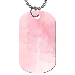 Pink Blurry Pastel Watercolour Ombre Dog Tag (two Sides) by Lullaby