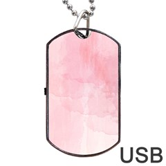 Pink Blurry Pastel Watercolour Ombre Dog Tag Usb Flash (one Side) by Lullaby