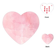 Pink Blurry Pastel Watercolour Ombre Playing Cards Single Design (heart) by Lullaby