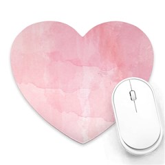 Pink Blurry Pastel Watercolour Ombre Heart Mousepads by Lullaby