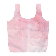 Pink Blurry Pastel Watercolour Ombre Full Print Recycle Bag (l) by Lullaby