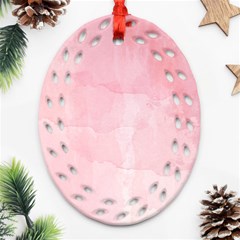 Pink Blurry Pastel Watercolour Ombre Oval Filigree Ornament (two Sides)