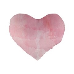 Pink Blurry Pastel Watercolour Ombre Standard 16  Premium Flano Heart Shape Cushions