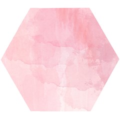 Pink Blurry Pastel Watercolour Ombre Wooden Puzzle Hexagon by Lullaby