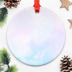 Pink Blue Blurry Pastel Watercolour Ombre Ornament (round) by Lullaby