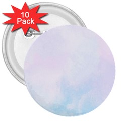 Pink Blue Blurry Pastel Watercolour Ombre 3  Buttons (10 Pack)  by Lullaby