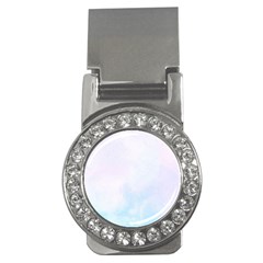 Pink Blue Blurry Pastel Watercolour Ombre Money Clips (cz)  by Lullaby