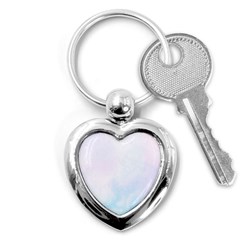 Pink Blue Blurry Pastel Watercolour Ombre Key Chain (heart) by Lullaby