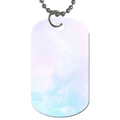 Pink Blue Blurry Pastel Watercolour Ombre Dog Tag (two Sides) by Lullaby