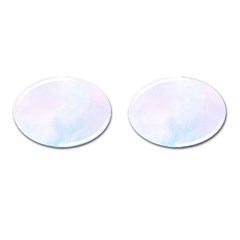 Pink Blue Blurry Pastel Watercolour Ombre Cufflinks (oval) by Lullaby