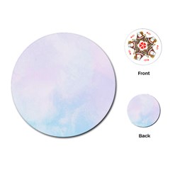 Pink Blue Blurry Pastel Watercolour Ombre Playing Cards Single Design (round) by Lullaby