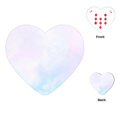 Pink Blue Blurry Pastel Watercolour Ombre Playing Cards Single Design (heart) by Lullaby