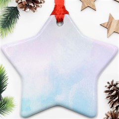 Pink Blue Blurry Pastel Watercolour Ombre Star Ornament (two Sides)