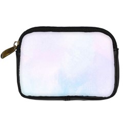 Pink Blue Blurry Pastel Watercolour Ombre Digital Camera Leather Case by Lullaby