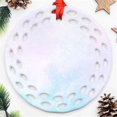 Pink Blue Blurry Pastel Watercolour Ombre Ornament (round Filigree)