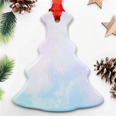 Pink Blue Blurry Pastel Watercolour Ombre Christmas Tree Ornament (two Sides)