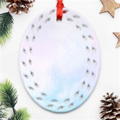 Pink Blue Blurry Pastel Watercolour Ombre Ornament (oval Filigree)