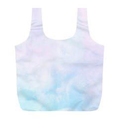 Pink Blue Blurry Pastel Watercolour Ombre Full Print Recycle Bag (l) by Lullaby