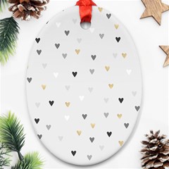 Grey Hearts Print Romantic Ornament (oval) by Lullaby