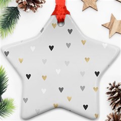 Grey Hearts Print Romantic Ornament (star) by Lullaby