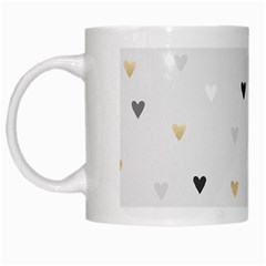 Grey Hearts Print Romantic White Mugs by Lullaby