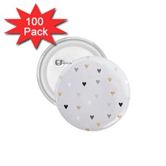 Grey Hearts Print Romantic 1 75  Buttons (100 Pack)  by Lullaby