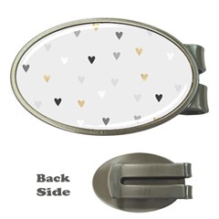 Grey Hearts Print Romantic Money Clips (oval)  by Lullaby