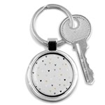 grey hearts print romantic Key Chain (Round) Front