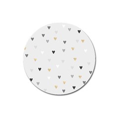 Grey Hearts Print Romantic Magnet 3  (round) by Lullaby