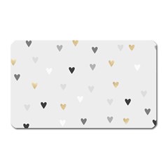 Grey Hearts Print Romantic Magnet (rectangular) by Lullaby