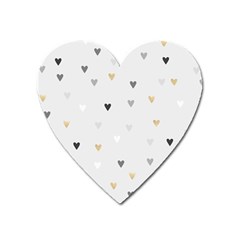 Grey Hearts Print Romantic Heart Magnet by Lullaby