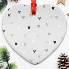 Grey Hearts Print Romantic Heart Ornament (two Sides)