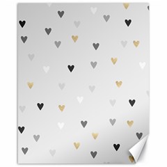 Grey Hearts Print Romantic Canvas 16  X 20  by Lullaby