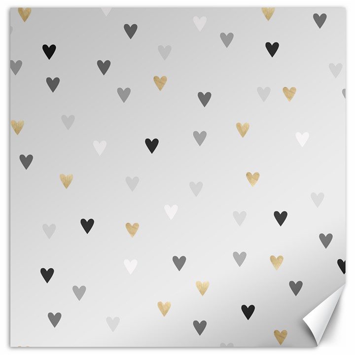 grey hearts print romantic Canvas 20  x 20 