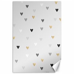 Grey Hearts Print Romantic Canvas 20  X 30  by Lullaby