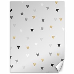 Grey Hearts Print Romantic Canvas 36  X 48  by Lullaby