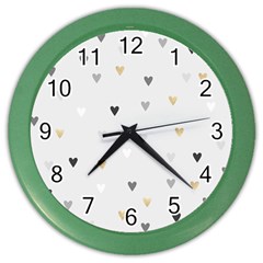 Grey Hearts Print Romantic Color Wall Clock by Lullaby