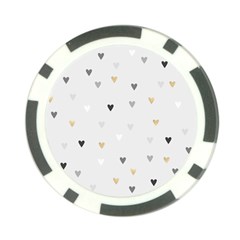 Grey Hearts Print Romantic Poker Chip Card Guard by Lullaby