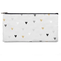 Grey Hearts Print Romantic Pencil Cases by Lullaby