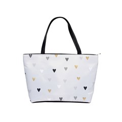 Grey Hearts Print Romantic Classic Shoulder Handbag by Lullaby