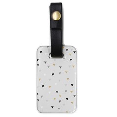 Grey Hearts Print Romantic Luggage Tag (one Side) by Lullaby